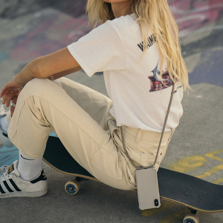 Handykette «Sky and Sand» (matt | hellblau-beige)